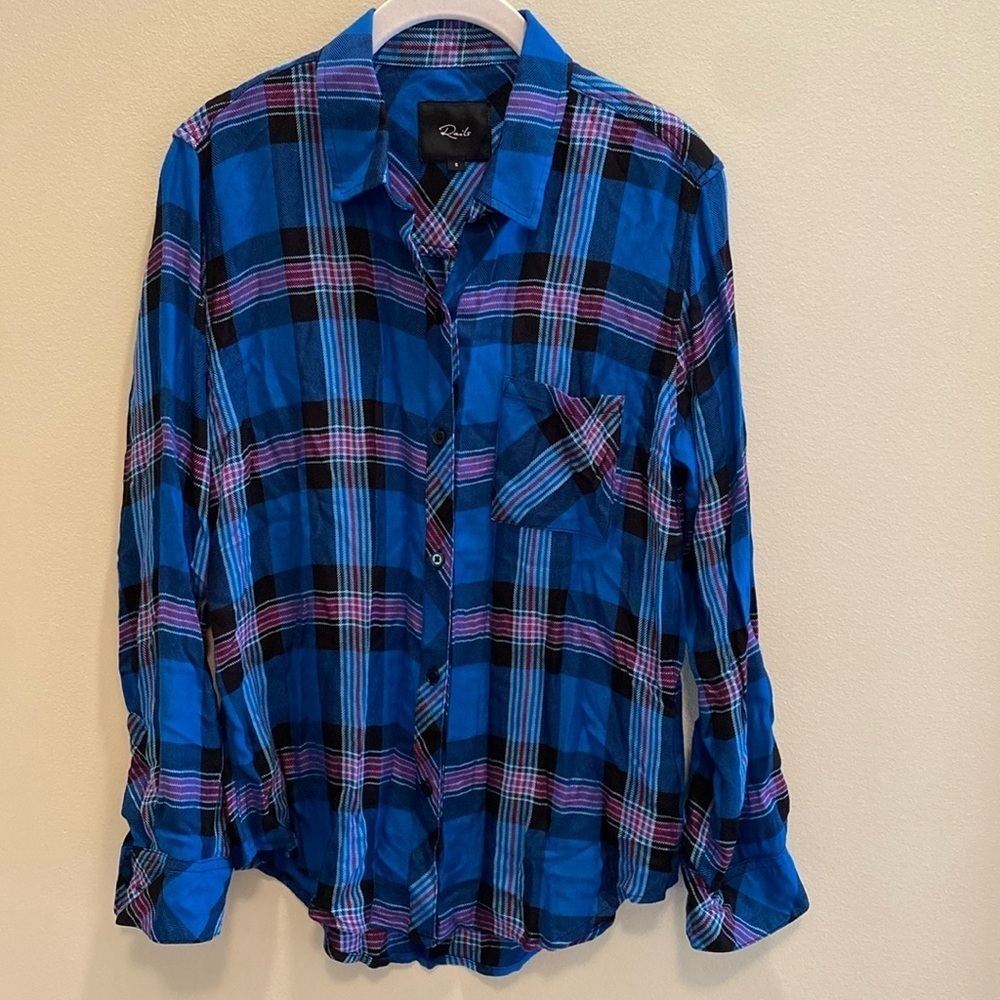 Rails Hunter Cabincore Cobalt Magenta Plaid Tarta… - image 2